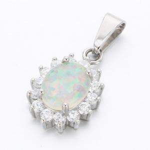 Stainless Steel Stone & Crystal Pendant - KP115951-TSC