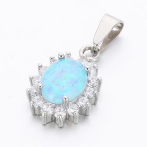 Stainless Steel Stone & Crystal Pendant - KP115952-TSC