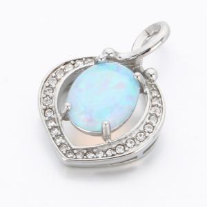 Stainless Steel Stone & Crystal Pendant - KP115953-TSC