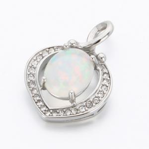 Stainless Steel Stone & Crystal Pendant - KP115954-TSC