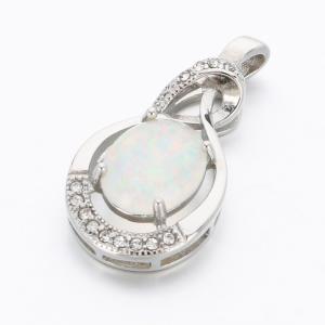 Stainless Steel Stone & Crystal Pendant - KP115955-TSC