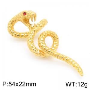 Stainless Steel Wrapped Snake Pendant Punk Gold Color Neck Trendy Jewelry - KP116037-MZOZ