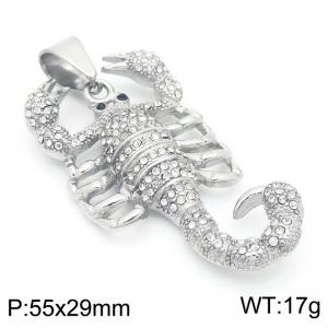 Full Zirconia Large Scorpion Pendant Necklace For Men Women Punk Stainless Steel Trendy Jewelry - KP116047-MZOZ