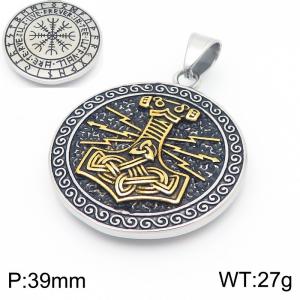 Punk style retro personality stainless steel creative Nordic Viking Thor Hammer pendant - KP116053-MZOZ