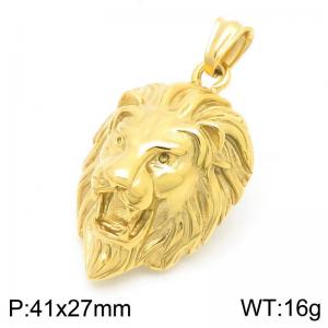 Stainless steel lion head pendant - KP116136-TOM