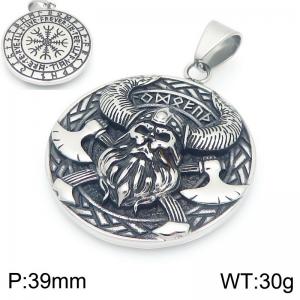 Punk style retro personality stainless steel creative Viking rune Pirate King pendant - KP116385-MZOZ