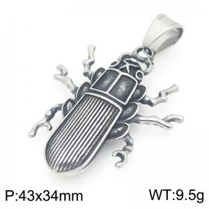 Punk style retro personality stainless steel animal series Beetle pattern pendant - KP116399-MZOZ