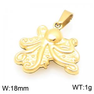 Stainless Steel Pendant Octopus Shape Gold Color - KP116761-Z