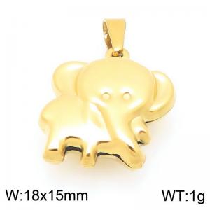 Stainless Steel Pendant Elephant Shape Gold Color - KP116762-Z