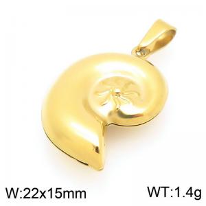 Stainless Steel Pendant Conch Shape Gold Color - KP116764-Z