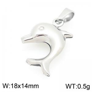 Stainless Steel Pendant Dolphin Shape Silver Color - KP116767-Z