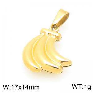 Stainless Steel Pendant Banana Shape Gold Color - KP116770-Z