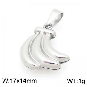 Stainless Steel Pendant Banana Shape Silver Color - KP116771-Z