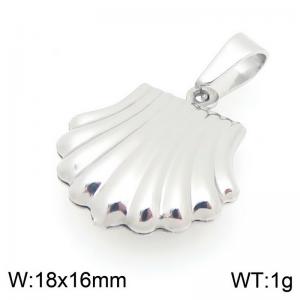 Stainless Steel Pendant Shell Shape Silver Color - KP116780-Z