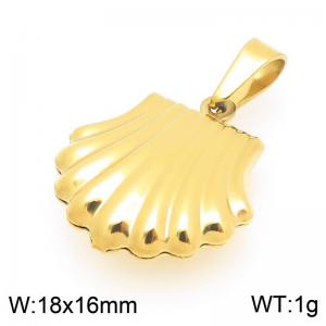 Stainless Steel Pendant Shell Shape Gold Color - KP116781-Z