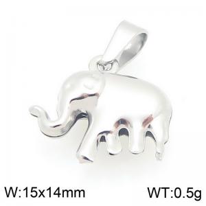 Stainless Steel Pendant Elephant Shape Silver Color - KP116786-Z