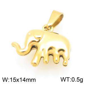 Stainless Steel Pendant Elephant Shape Gold Color - KP116787-Z