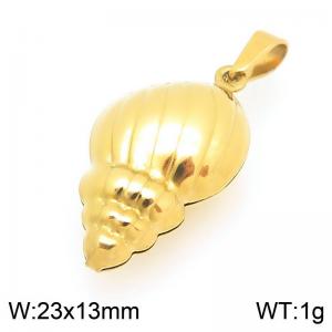 Stainless Steel Pendant Conch Shape Gold Color - KP116807-Z