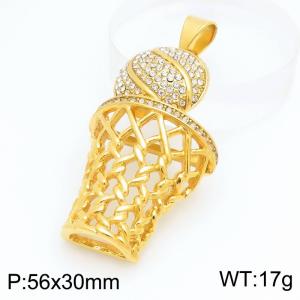 Stainless Steel Stone & Crystal Pendant - KP117912-MZOZ