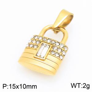 Stainless Steel Stone & Crystal Pendant - KP118383-Z