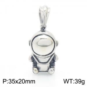 Stainless steel retro literature cute astronauts sit pendant - KP119297-KJX