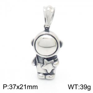 Stainless steel retro literature cute astronauts station pendant - KP119298-KJX