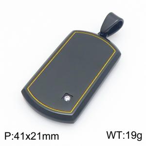 Stainless steel jewelry square plate pendant - KP119690-HR