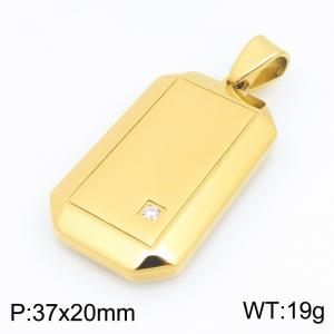 Stainless steel jewelry square plate pendant - KP119691-HR
