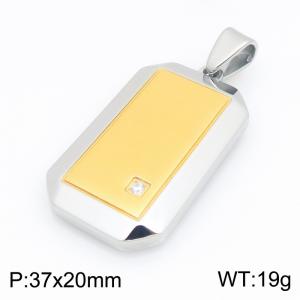 Stainless steel jewelry square plate pendant - KP119693-HR