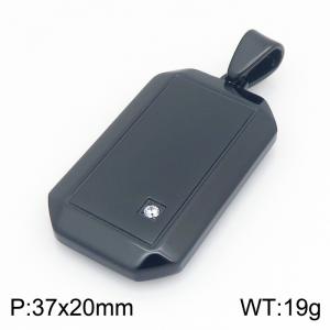 Stainless steel jewelry square plate pendant - KP119695-HR