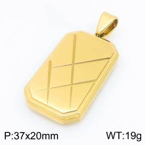 Stainless steel jewelry square plate pendant - KP119757-HR