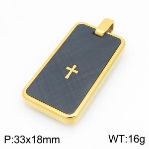 Stainless steel jewelry square plate pendant - KP119765-HR