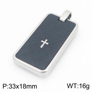 Stainless steel jewelry square plate pendant - KP119766-HR
