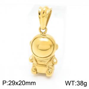 Unisex Cute Gold-Plated Stainless Steel Baby Astronaut Pendant - KP119990-KJX