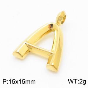 Stainless steel electroplated gold fashionable personalized letter A pendant pendant - KP120118-Z