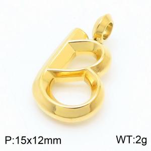 Stainless steel electroplated gold fashionable personalized letter B pendant pendant - KP120121-Z