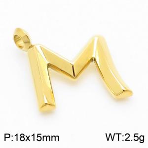 Stainless steel electroplated gold fashionable personalized letter M pendant pendant - KP120157-Z