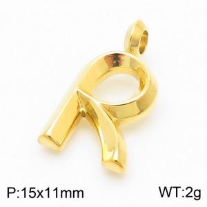 Stainless steel electroplated gold fashionable personalized letter R pendant pendant - KP120169-Z
