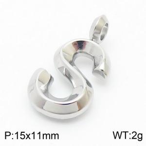 Stainless steel fashionable personalized letter S pendant pendant - KP120170-Z