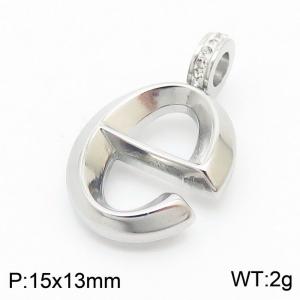 15x13mm Zirconia Balloon E Alphabet Charm Stainless Steel 304 Silver Color for Men and Womon - KP120206-Z