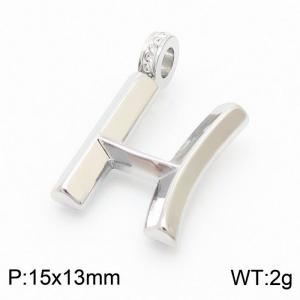 15x13mm Zirconia Balloon H Alphabet Charm Stainless Steel 304 Silver Color for Men and Womon - KP120215-Z