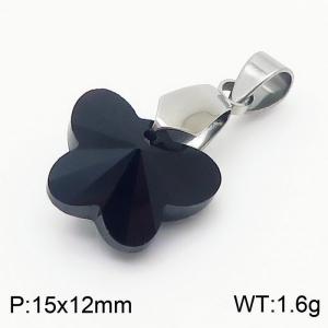 Black Color Crystal Glass Butterfly Pendant For Women Jewelry - KP120277-Z