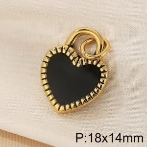 Stainless steel peach heart pendant - KP120375-Z