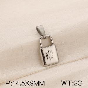 Stainless steel lock head pendant - KP120428-Z