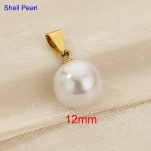 Shell bead pendant - KP120445-Z