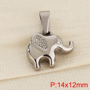 Stainless steel elephant pendant - KP120456-Z