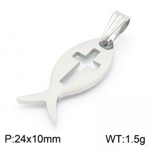 Unisex Christian Stainless Steel Fish Pendant - KP130653-Z