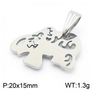 Women Abstract Stainless Steel Elephant Pendant - KP130664-Z