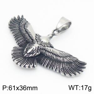 European and American fashion personality stainless steel creative animal eagle spreading its wings temperament versatile retro black pendant - KP130929-MZOZ