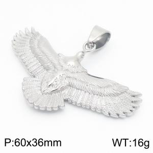 European and American fashion personality stainless steel creative animal eagle spreading its wings temperament versatile silver pendant - KP130930-MZOZ